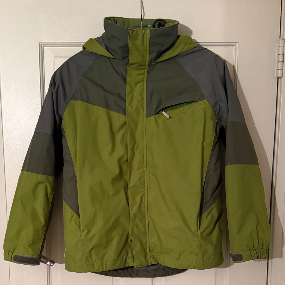 Three in one Land's End green and gray Hooded Jacket